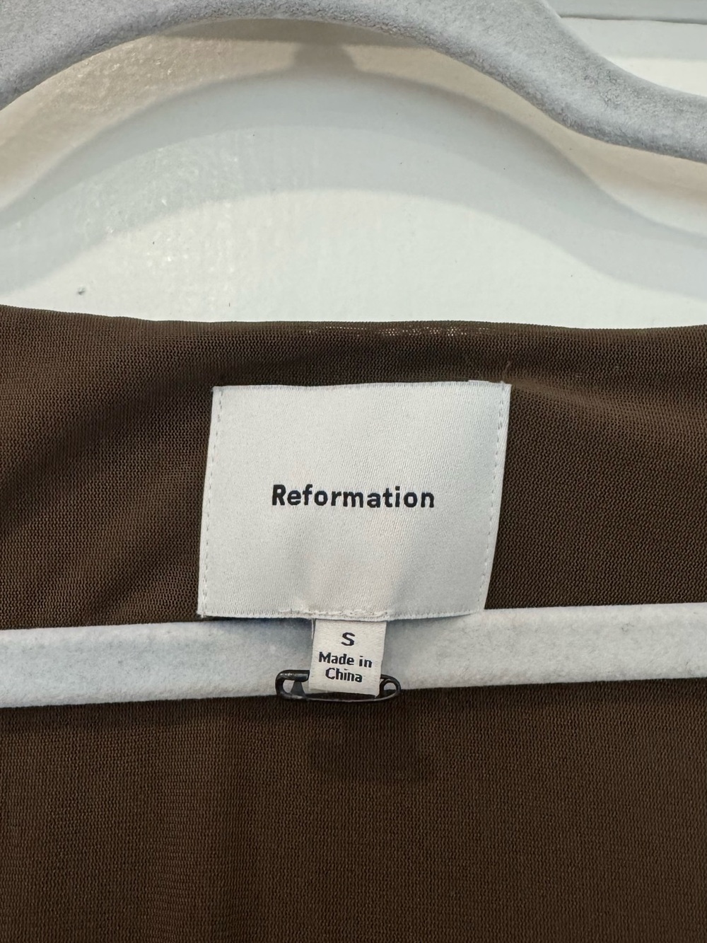 Reformation Chocolate Brown Ruffle V-Neck Maxi Dress - Picture 3 of 3